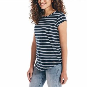 Nautica Ladies' Slub Tee Classic Fit Button And Keyhole Closure At Back NWT